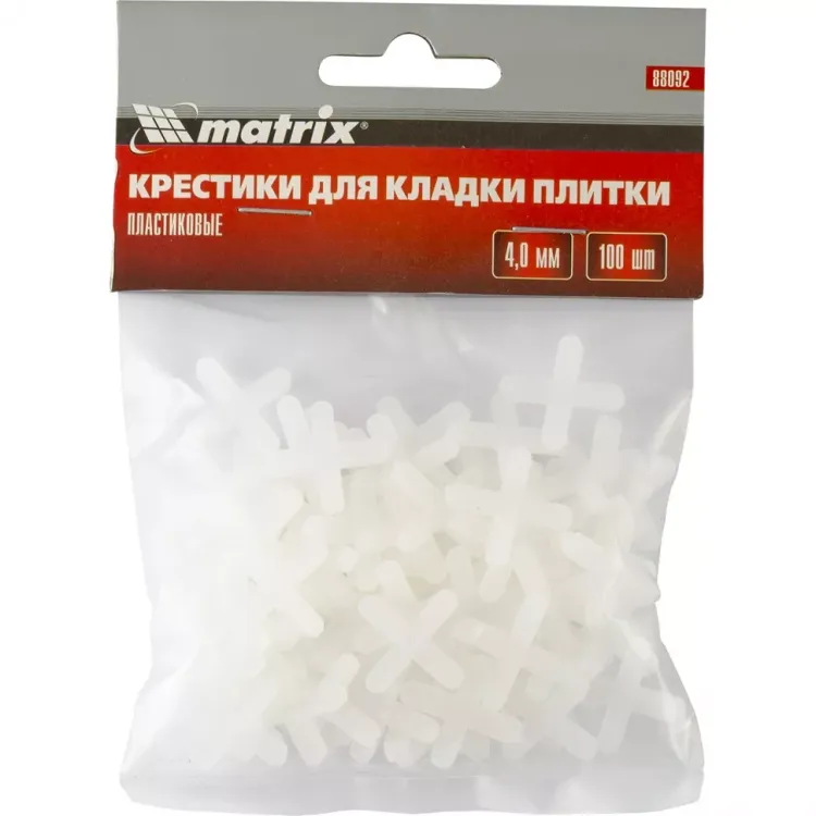 Крестики 4 мм для кладки плитки 100 штук MATRIX артикул 88092 купить в Сургуте