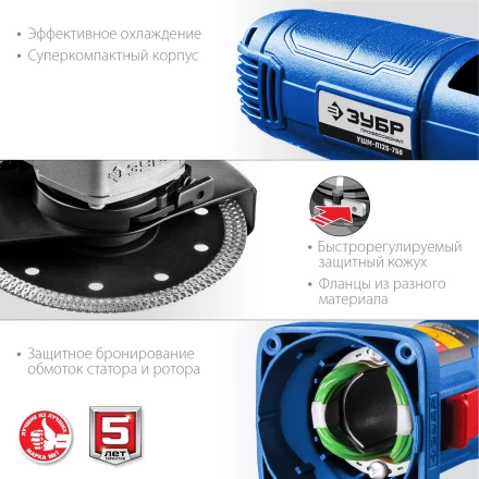 Машина углошлифовальная компактная УШМ-П125-750 серия ПРОФЕССИОНАЛ купить в Сургуте