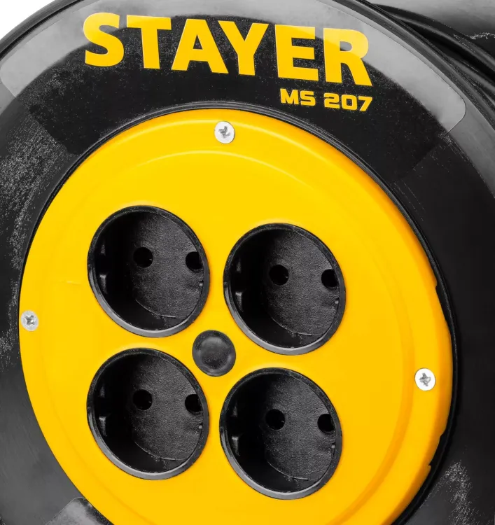Удлинитель на катушке "MS 207", 50 м, 2200 Вт, 4 гнезда, ПВС 2x0,75 мм2, STAYER 55073-50 купить в Сургуте