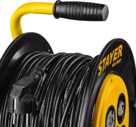 Удлинитель на катушке &quot;MS 207&quot;, 50 м, 2200 Вт, 4 гнезда, ПВС 2x0,75 мм2, STAYER 55073-50 купить в Сургуте