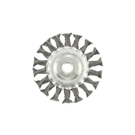 Щетка для УШМ 100 мм М14 плоская крученая проволока 0,5 мм MATRIX 74639 купить в Сургуте