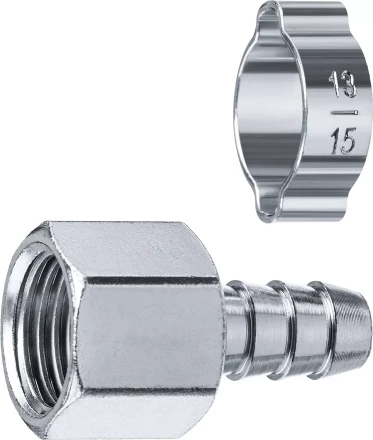 ЗУБР штуцер елочка, 10 мм - 3/8F, переходник с обжимным хомутом, Профессионал (64923-3/8-10) купить в Сургуте