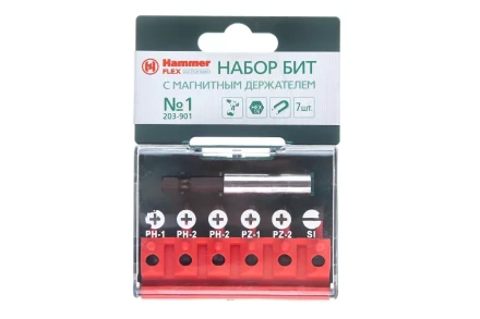 Набор бит HAMMER 25мм (PB набор No1 7шт. Ph/Pz/Sl) купить в Сургуте