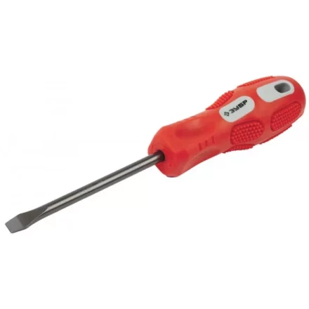 Отвертка ЗУБР &quot;ПРОФИ&quot; хромованадиевая сталь, двухкомпонентная рукоятка, магнит наконечник, SL6,0x100мм 25231-6.0-100_z01 купить в Сургуте