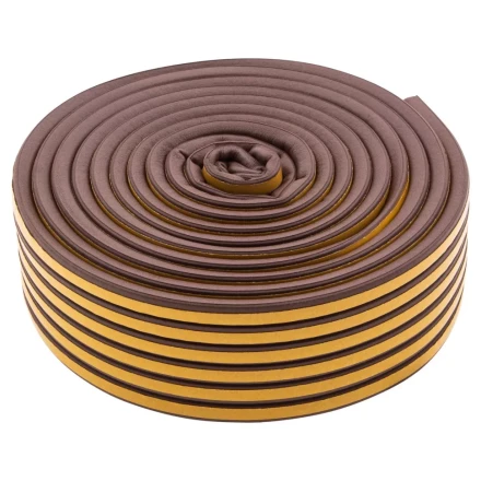 Уплотнитель резиновый, 24 м, профиль &quot;D&quot;, коричневый Сибртех 88904 купить в Сургуте