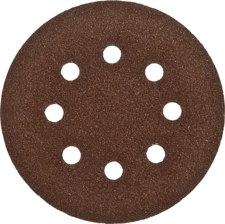 Круг шлифовальный ЗУБР &quot;СТАНДАРТ&quot; из абразивной бумаги на велкро основе, 8 отв., Р80, 125мм, 5шт 35350-125-080 купить в Сургуте