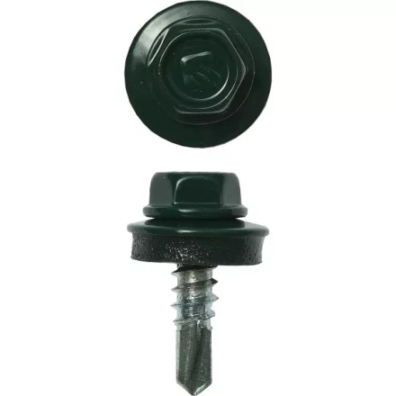 Саморезы ЗУБР &quot;ПРОФЕССИОНАЛ&quot; окраш., RAL 6005 зелен. насыщен., для крепл. кров. матер. к металл. констр., 5.5x19мм, 500шт 4-300315-55-019-6005 купить в Сургуте