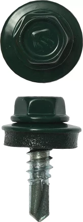 Саморезы ЗУБР &quot;ПРОФЕССИОНАЛ&quot; окраш., RAL 6005 зелен. насыщен., для крепл. кров. матер. к металл. констр., 5.5x19мм, 500шт 4-300315-55-019-6005 купить в Сургуте