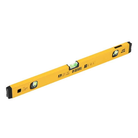 Уровень алюминиевый Denzel 33691, магнит, фрезерованный, 3 глазка (1 зеркал.), 0,5 мм/м, 600 мм купить в Сургуте