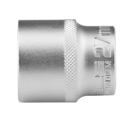 Головка торцевая 27 мм двенадцатигранная CrV под квадрат 1/2 хромированная Stels 13671 купить в Сургуте