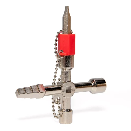 Ключ для электрошкафов КВТ КЭШ-5М с 5 профилями и битой «крест/шлиц» (84624) купить в Сургуте