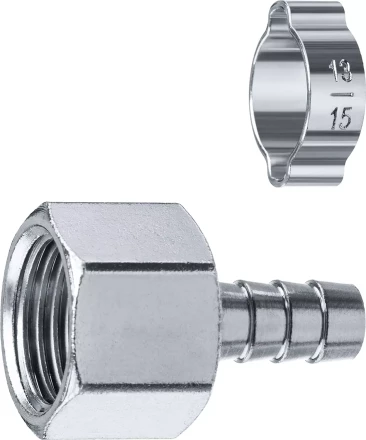 ЗУБР штуцер елочка, 10 мм - 1/2F, переходник с обжимным хомутом, Профессионал (64923-1/2-10) купить в Сургуте