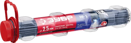 ЗУБР Д 2.5 х 350 мм, 1.5 кг в ПВХ тубе, МР-3 рутиловый, электрод сварочный (40011-2.5) купить в Сургуте