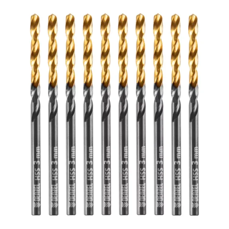 Сверло по металлу, 3 мм, HSS-Tin, Golden Tip, 10 шт. Denzel 717205 купить в Сургуте