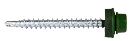 Саморезы ЗУБР &quot;ПРОФЕССИОНАЛ&quot; окраш., RAL 6005 зелен. насыщен., для крепл. кров. матер. к дерев. обреш., 4.8x50мм, 250шт 4-300315-48-050-6005 купить в Сургуте