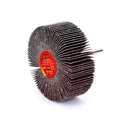 Круг MESSER шлифовальный лепестковый с оправкой (на шпильке) 80х30х6  #40 купить в Сургуте