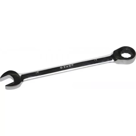 Ключ ЗУБР &quot;ПРОФИ&quot; гаечный комбинированный трещоточный, Cr-V сталь, хромированный, 17мм 27074-17 купить в Сургуте