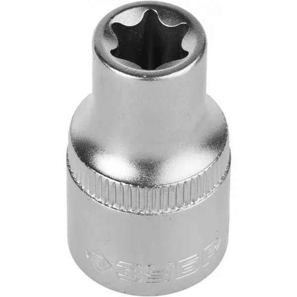 Головка торцовая ЗУБР "МАСТЕР" (1/2"), Cr-V, E-TORX, хроматированное покрытие, E11 27719-11 купить в Сургуте