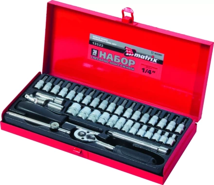 Набор слесарно-монтажный с квадратом 1/4 38 предметов MATRIX MASTER 13522 купить в Сургуте