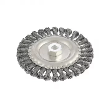 Щетка для УШМ 150 мм, М14, плоская, крученая  проволока 0,5 мм  MATRIX 74641 купить в Сургуте