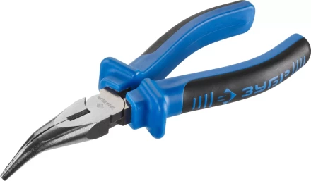 Тонкогубцы изогнутые ЗУБР эксцентриковое расположение шарнира, особостойкое спец. покрытие Н12Х1 (никель/хром), двухкомпонентные рукоятки, 160мм 2201-4-16_z01 купить в Сургуте
