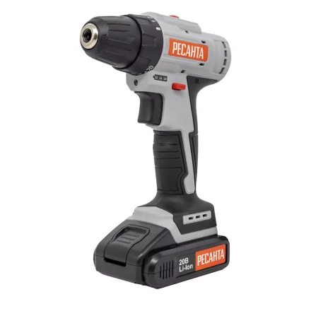 Дрель-шуруповерт аккумуляторная Ресанта ДА-20-2ЛК-Б (2,0 А/ч) (бесщеточный двигатель) 75/14/10 купить в Сургуте