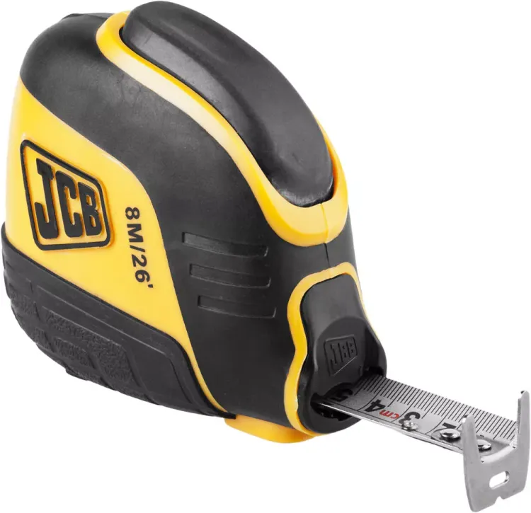 Рулетка JCB, автостоп, двусторонняя шкала, двухкомпонентный корпус, 8м JMS004 купить в Сургуте