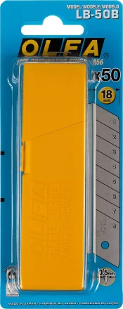 Лезвие OLFA сегментированное, 8 сегментов, 18х100х0,5мм, 50шт OL-LB-50B купить в Сургуте