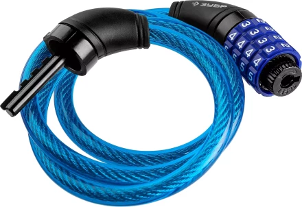 Замок ЗУБР &quot;ПРОФЕССИОНАЛ&quot;, тросовый, кодовый, с изменяемым кодом, длина троса - 950мм, d 10мм 37262-95_z01 купить в Сургуте