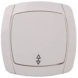 Выключатель СВЕТОЗАР &quot;CITY LIGHT&quot; проходной одноклавишный в сборе, бежевый, 10А/~250В SV-54237-B