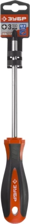 Отвертка ЗУБР &quot;МАСТЕР&quot;, Cr-v, эргономичная двухкомпонентная рукоятка, PZ3x150мм 25063-3-150_z02 купить в Сургуте
