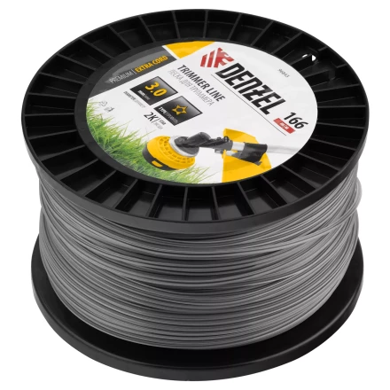 Леска для триммера двухкомпонентная звезда  Denzel 96843, 3,0мм х 166м, на DIN катушке EXTRA CORD купить в Сургуте