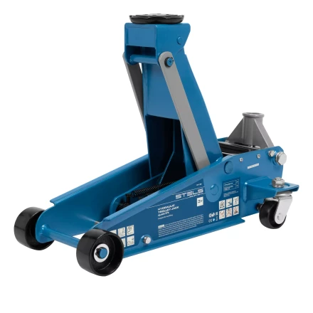 Домкрат гидравлический подкатной Stels 51139, 3 т, 120-450 мм, быстрый подъем, проф. купить в Сургуте