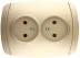 Розетка СВЕТОЗАР &quot;АКЦЕНТ&quot; двойная в сборе, без заземления, цвет золотой металлик, 16А/~250В SV-54202-GM купить в Сургуте
