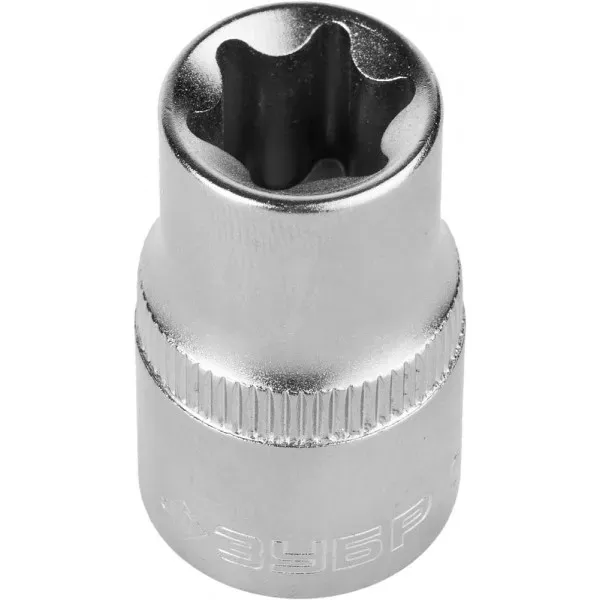 Головка торцовая ЗУБР "МАСТЕР" (1/2"), Cr-V, E-TORX, хроматированное покрытие, E14 27719-14 купить в Сургуте