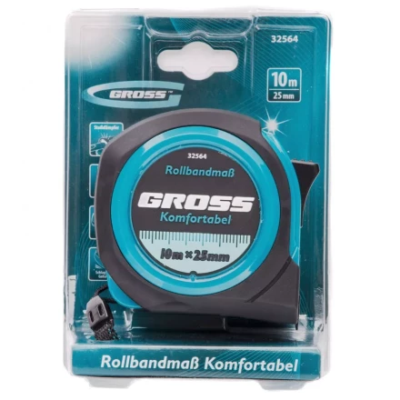 Рулетка Komfortabel 10 м х 25 мм обрезиненный корпус Gross 32564 купить в Сургуте