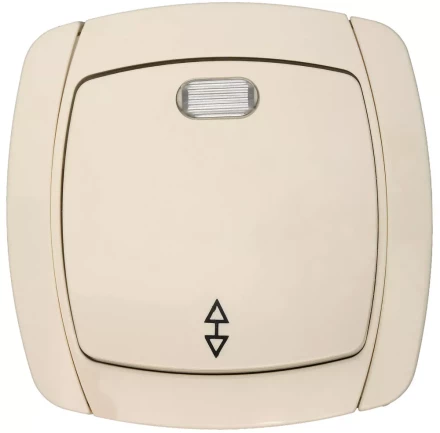 Выключатель СВЕТОЗАР &quot;CITY LIGHT&quot; проходной одноклавишный в сборе, с подсветкой, бежевый, 10А/~250В SV-54238-B купить в Сургуте