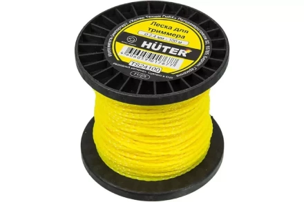 Леска HUTER TS24100 для триммера, 2.4 мм, витой квадрат 71/2/5 купить в Сургуте