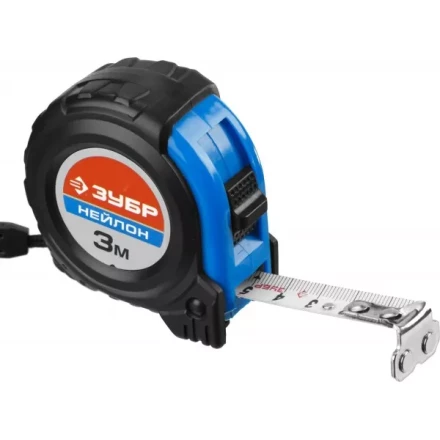 Рулетка ЗУБР &quot;НЕЙЛОН&quot;, нейлоновое покрытие, упрочненное полотно, ударопрочный обрезиненный корпус, 3м/16мм 34056-03-16_z01 купить в Сургуте