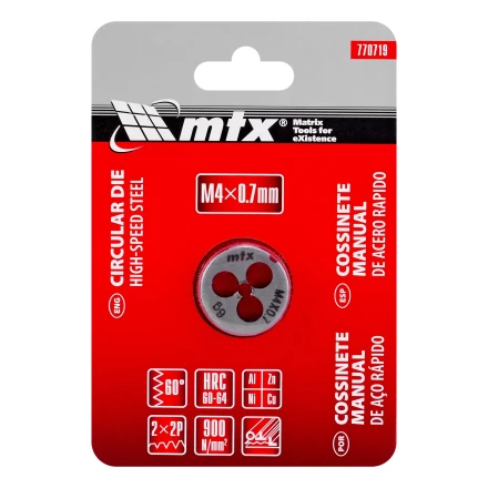 Плашка М4 х 0.7 мм, Р6М5 Matrix 770719 купить в Сургуте