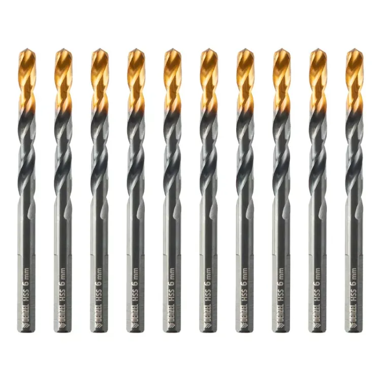 Сверло по металлу Denzel, 6 мм, HSS-Tin, Golden Tip, 10 шт. 717215 купить в Сургуте