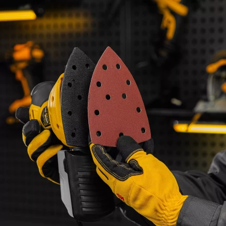 Треугольник абразивный на ворc. подложке под &quot;липучку&quot;, перф., P 150, 150х150х100 мм, 5 шт. Denzel 738637 купить в Сургуте