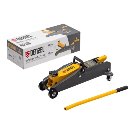 Домкрат гидравлический подкатной Denzel 51230, 2 т, 135-385 мм купить в Сургуте