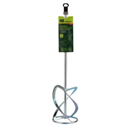 Насадка для миксера, для легких растворов, 140 х 590 мм, оцинкованная, хвостовик резьба М14 Сибртех 848987 купить в Сургуте