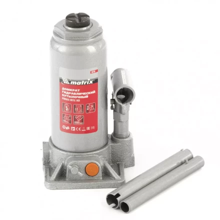 Домкрат гидравлический бутылочный 5 т h подъема 197-382 мм Matrix 50764 купить в Сургуте