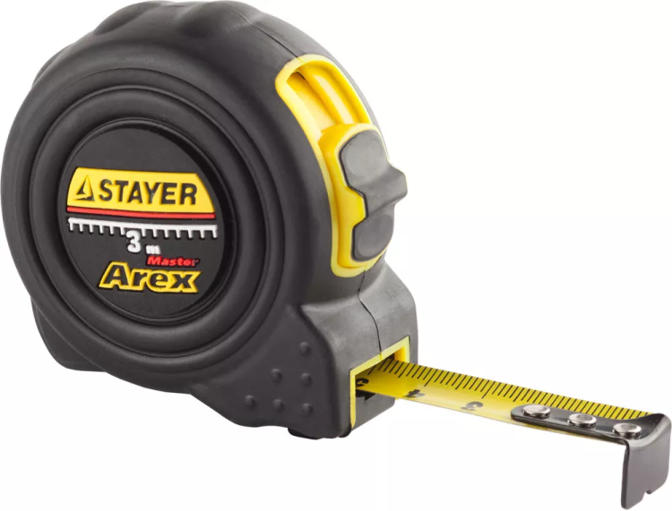 Рулетка STAYER "PROFI" "AREX", двухкомпонентный противоударный корпус, упрочненное полотно, 3м/16мм 3410-03_z01 купить в Сургуте