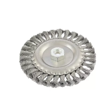 Щетка для УШМ 150 мм М14 плоская крученая проволока 0,8 мм MTX 74645 купить в Сургуте