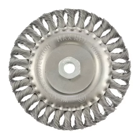 Щетка для УШМ 150 мм М14 плоская крученая проволока 0,8 мм MTX 74645 купить в Сургуте