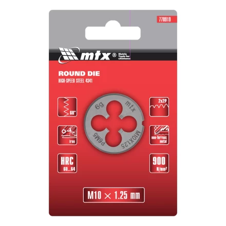 Плашка Matrix М10 х 1.25 мм, Р6М5, 770919 купить в Сургуте