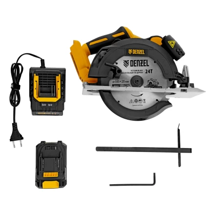 Пила циркулярная аккумуляторная бесщет. CCSH-BL-20-185, 185 мм, Li-Ion, 20 В// Denzel 27409 купить в Сургуте